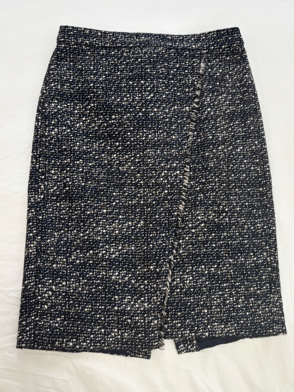 J Crew Women’s Metallic Tweed Faux-Wrap Pencil Skirt, Size 6, Career, Office